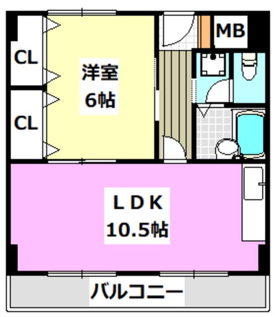 アライブ21(1LDK/5階)の間取り写真