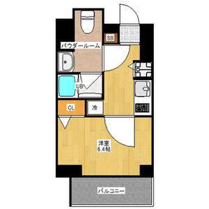 アスヴェル難波イースト(1K/2階)の間取り写真