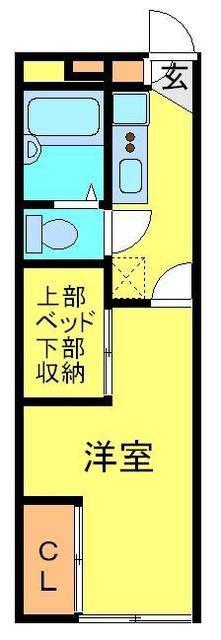 レオパレスローレル(1K/1階)の間取り写真
