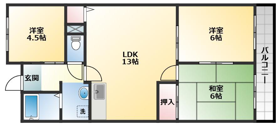 ルミエールマツダ(3LDK/3階)の間取り写真