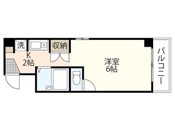 クリエーション中広(ワンルーム/4階)の間取り写真