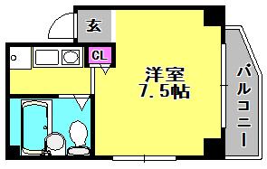 エイエムハイツ(1K/4階)の間取り写真