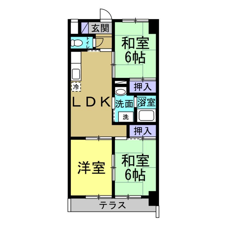 クリスタルシャトースズキ(3LDK/2階)の間取り写真