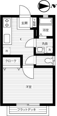 カンタービレ(1K/1階)の間取り写真