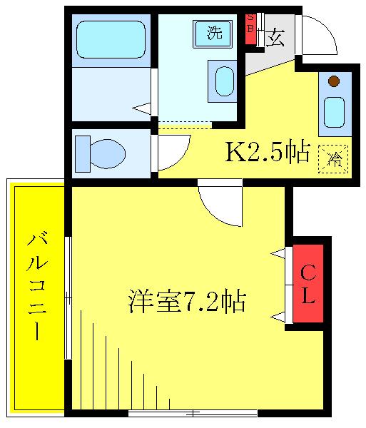 シャロムガーデン(1K/3階)の間取り写真