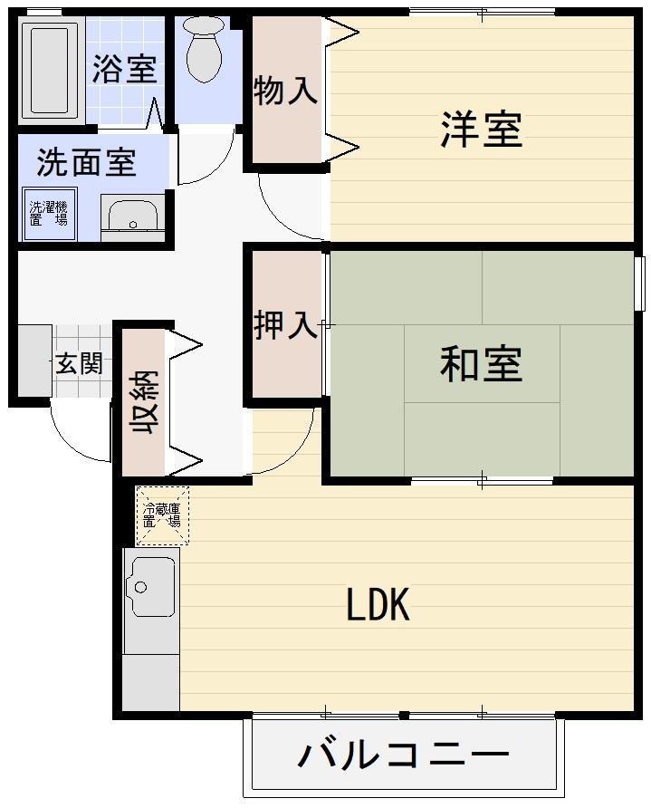 ドリーム(2LDK/2階)の間取り写真