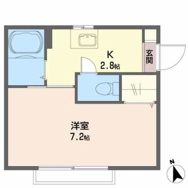 ハイネス十日町(1K/2階)の間取り写真