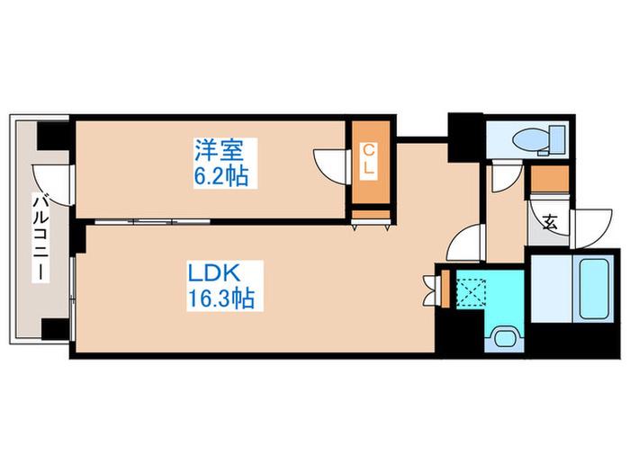 マストライフ南4条(1LDK/8階)の間取り写真
