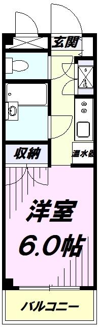 ロイヤルヒルズ(1K/4階)の間取り写真