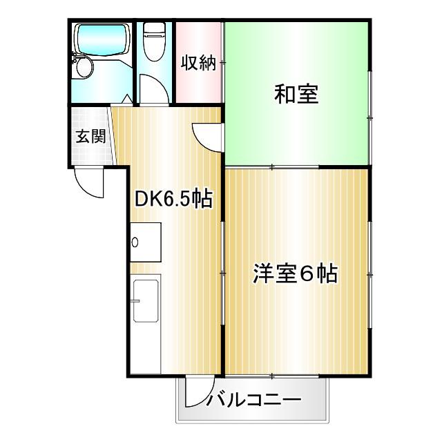 ホワイトシャトレー中野(2DK/2階)の間取り写真