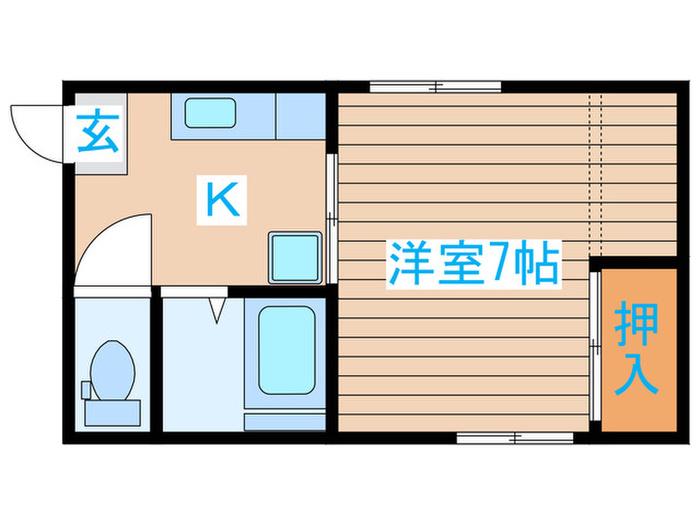 レジデンスARAMACHI(1K/2階)の間取り写真