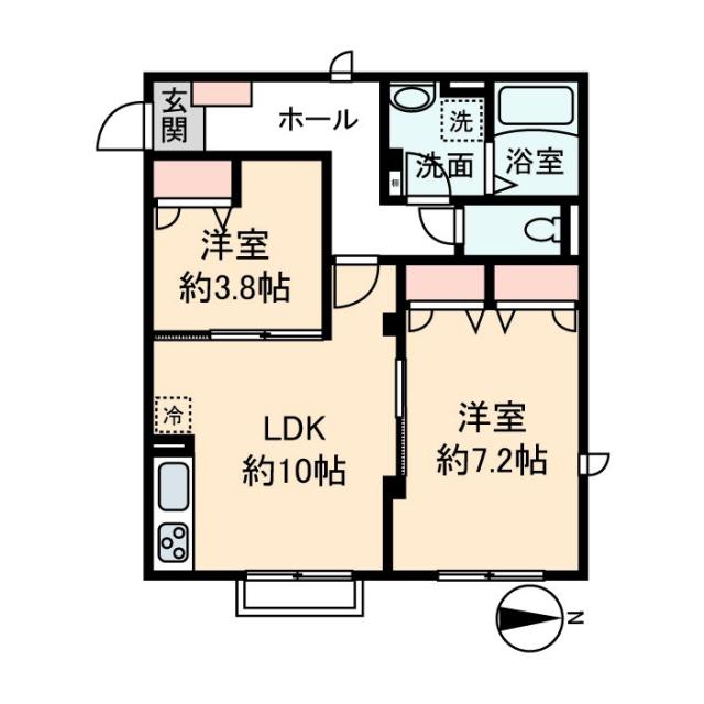 宮前3丁目ハイム(2LDK/2階)の間取り写真