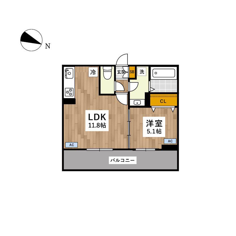 MAISON BONHEUR(1LDK/3階)の間取り写真
