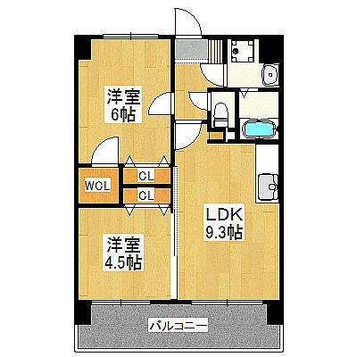 モンリジェール(2LDK/3階)の間取り写真