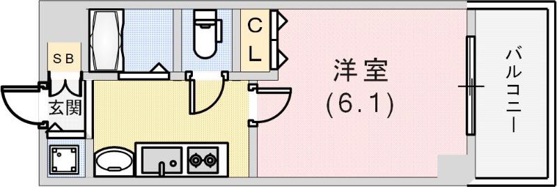プレサンス神戸プレシャス(1K/3階)の間取り写真