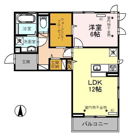 サンクリヴェール(1LDK/3階)の間取り写真