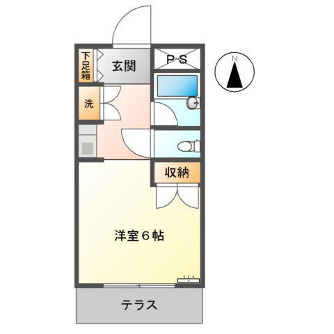 エルガーデン(1K/1階)の間取り写真