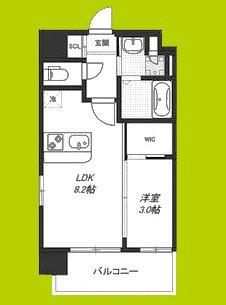 LUXE新大阪VI(1LDK/6階)の間取り写真