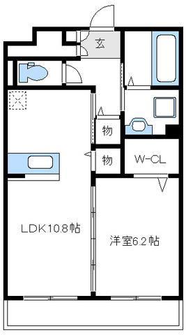 SAKULAII(1LDK/3階)の間取り写真