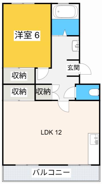 コーポ大山(2LDK/2階)の間取り写真