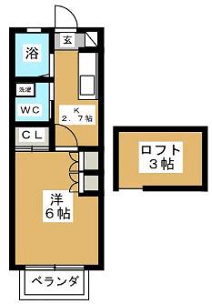 DAIYU-十九番館(1K/1階)の間取り写真