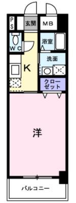 ソレイユS1(1K/3階)の間取り写真