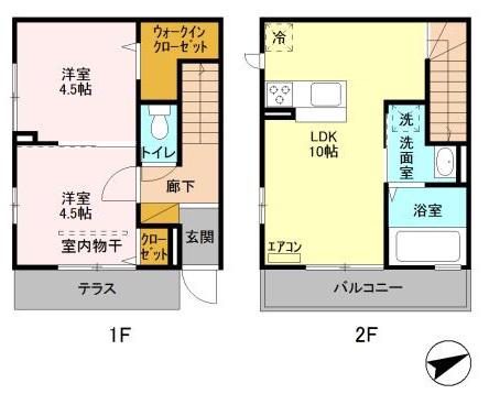 GLOIRE ETE SIX舞浜(2LDK/1階)の間取り写真