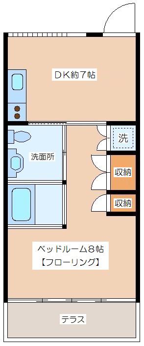 Y HOUSE(1DK/3階)の間取り写真