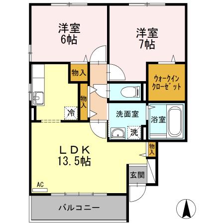 ROSA LINDA(2LDK/1階)の間取り写真