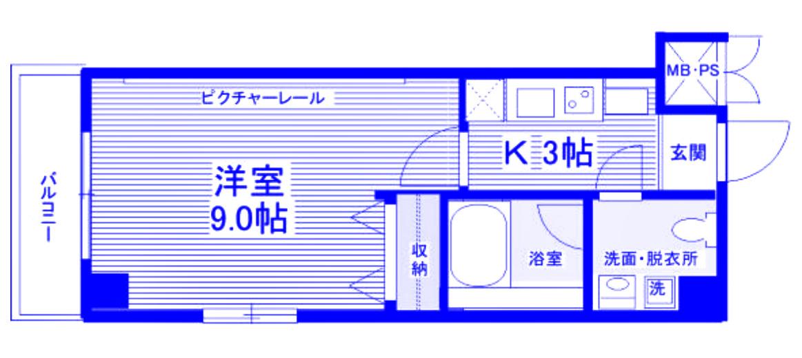 SPERANZA(1K/2階)の間取り写真
