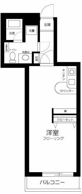 菱和パレス世田谷桜丘(ワンルーム/1階)の間取り写真