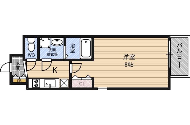 レジュールアッシュ都島(1K/6階)の間取り写真
