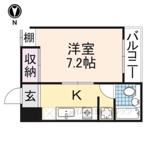 サニーハイツ(1K/2階)の間取り写真