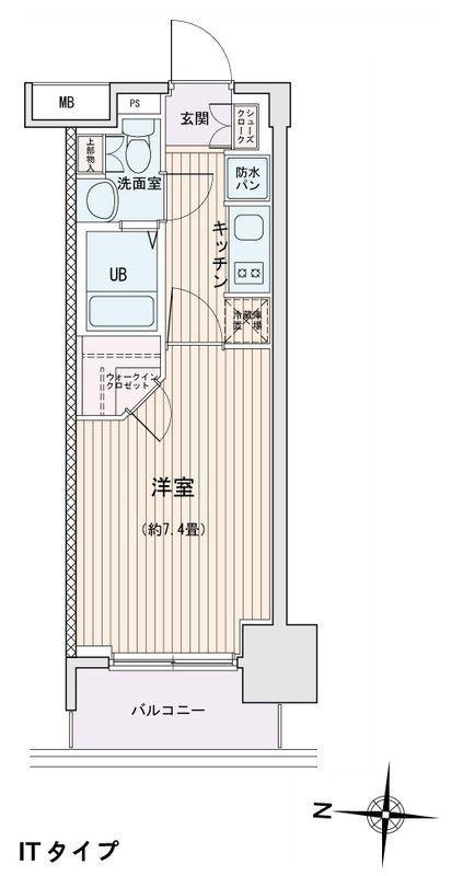 エスティメゾン錦糸町II(1K/5階)の間取り写真