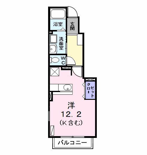 フラン大治(ワンルーム/1階)の間取り写真