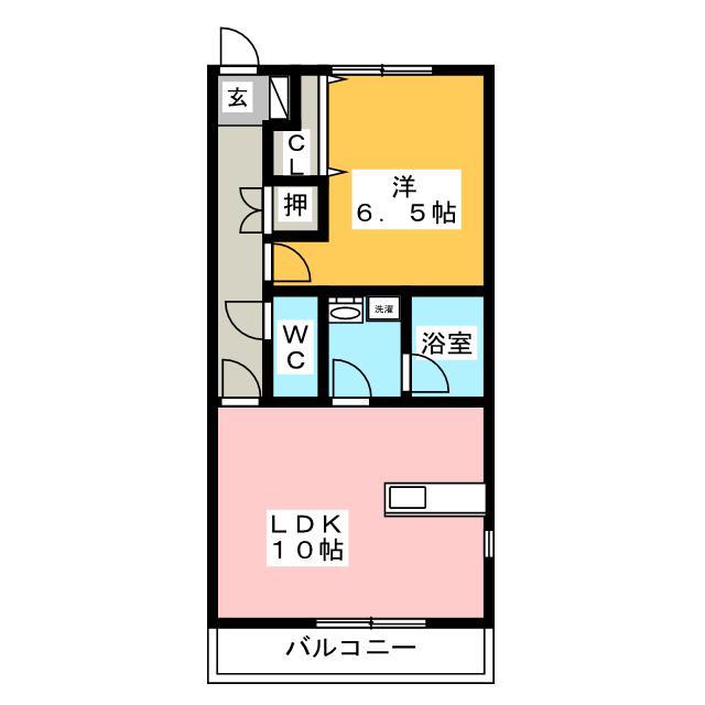 フォートレス(1LDK/1階)の間取り写真