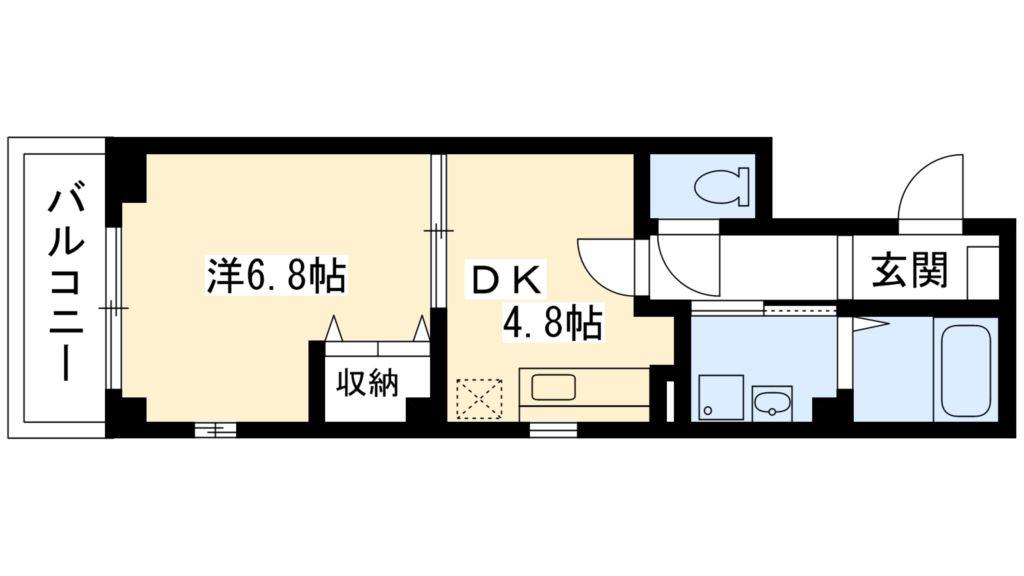 EMERAUDE高野(1DK/2階)の間取り写真