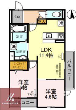 セジュール関目(2LDK/1階)の間取り写真