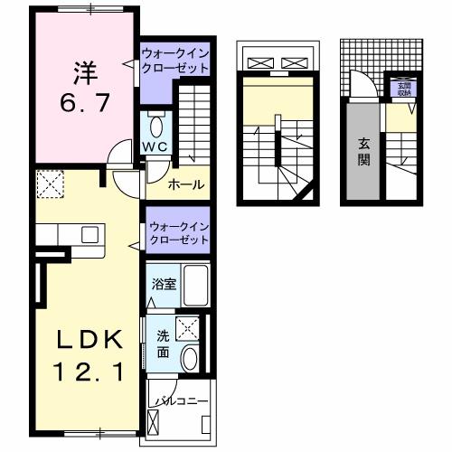ポルトシャルム(1LDK/3階)の間取り写真