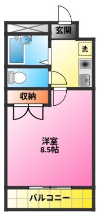 ラフォーレIII(1K/1階)の間取り写真