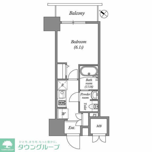 オーパスホームズ南行徳(1K/6階)の間取り写真
