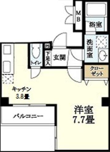 プランドール森南(ワンルーム/2階)の間取り写真