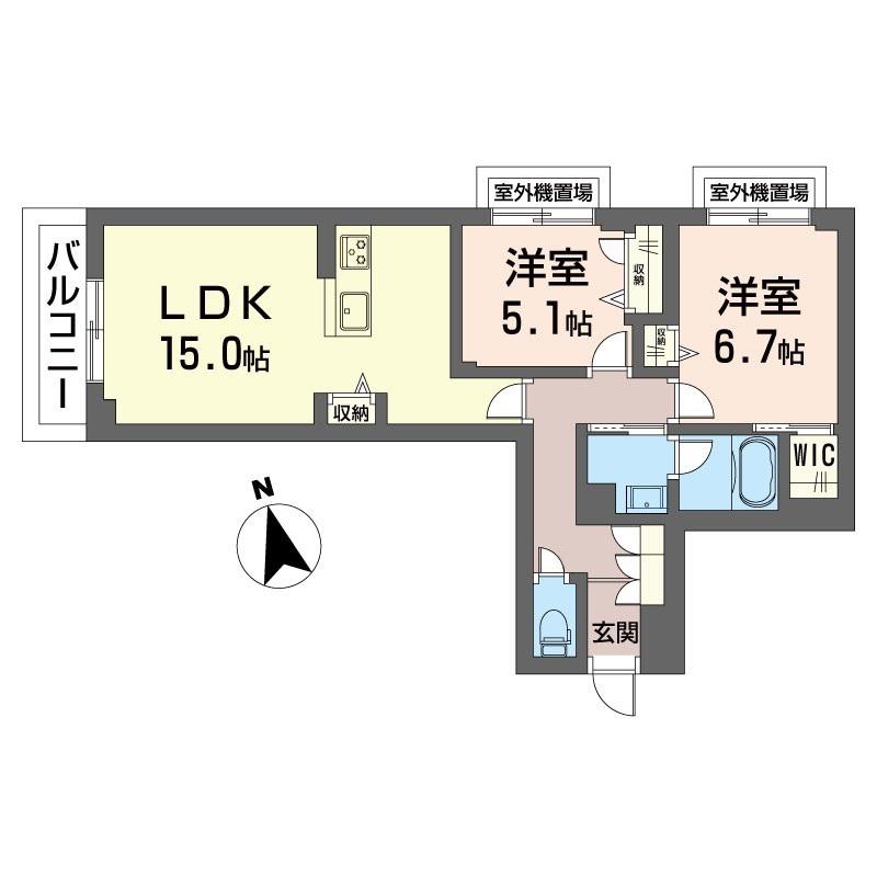 KOB10(2LDK/2階)の間取り写真