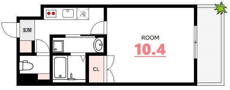 コーポPALIII(1K/2階)の間取り写真