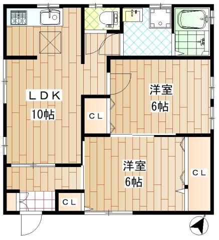 エム・シュエット(2LDK/1階)の間取り写真