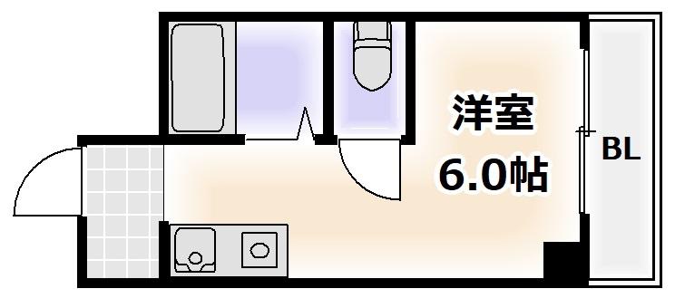 ラパンジール阿倍野(ワンルーム/3階)の間取り写真