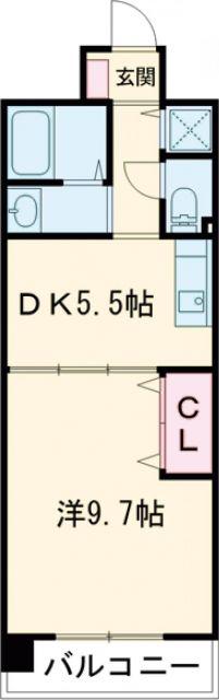 フォンターレ(1DK/2階)の間取り写真