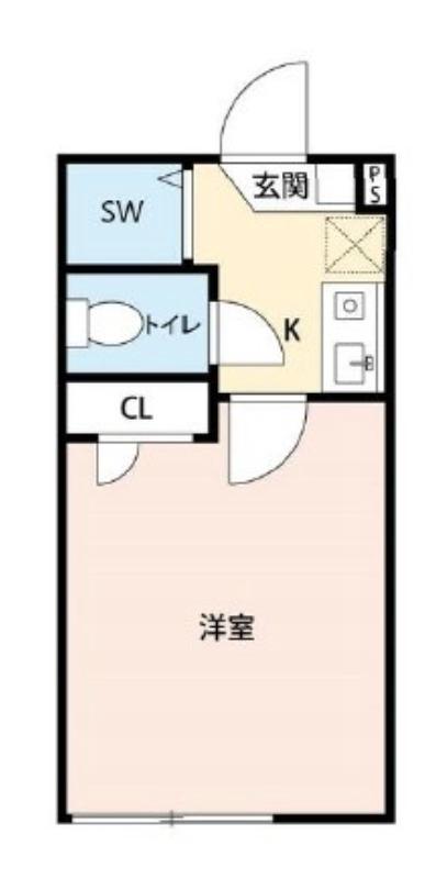 ルームズ西六郷(1K/1階)の間取り写真