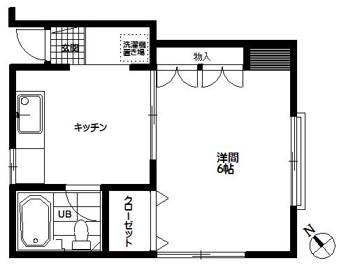 コーポラス戸越(1DK/2階)の間取り写真