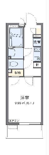 クレイノホクレレ エルア(1K/1階)の間取り写真